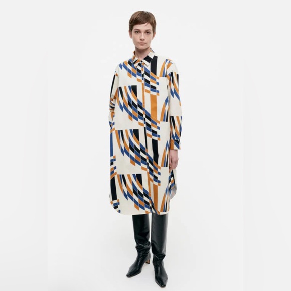 NWT Marimekko Palkisto Kupoli Long Sleeve Oversized Dress in size 38, US 8 - Picture 8 of 10